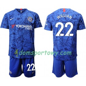 Koszulka Chelsea Willian 22 Dziecięcy Domowe Koszulki Piłkarskie 2019-2020 Krótki Rękaw